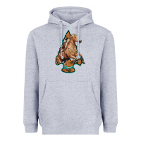 Heather Grey arrowhead horse, Heavyweight Hoodie - RanaPortraitStore