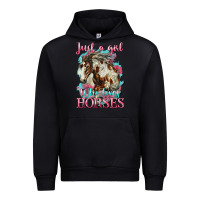 Black just a girl who loves horses mustang Urban Hoodie - LillyAllenDesigns