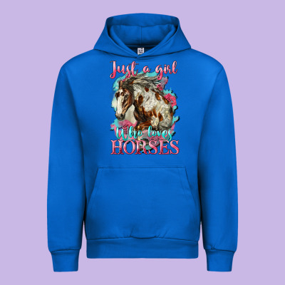 Just A Girl Who Loves Horses Mustang Urban Hoodie Designed By Lillyallendesigns
