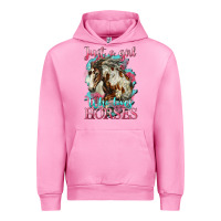 Fuchsia Pink just a girl who loves horses mustang Urban Hoodie - LillyAllenDesigns