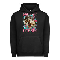 Pigment Black just a girl who loves horses mustang Urban Hoodie - LillyAllenDesigns