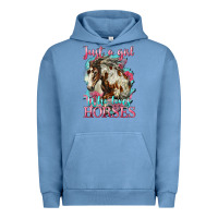 Pigment Pebble Blue just a girl who loves horses mustang Urban Hoodie - LillyAllenDesigns