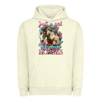 Pigment Pistachio just a girl who loves horses mustang Urban Hoodie - LillyAllenDesigns