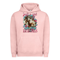 Pigment Salmon just a girl who loves horses mustang Urban Hoodie - LillyAllenDesigns