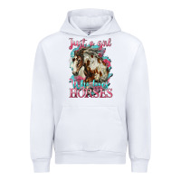 White just a girl who loves horses mustang Urban Hoodie - LillyAllenDesigns