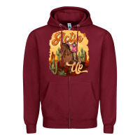Burgundy cowgirl actin up Zipper Hoodie - texasbilliewilder