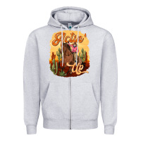 Heather Grey cowgirl actin up Zipper Hoodie - texasbilliewilder