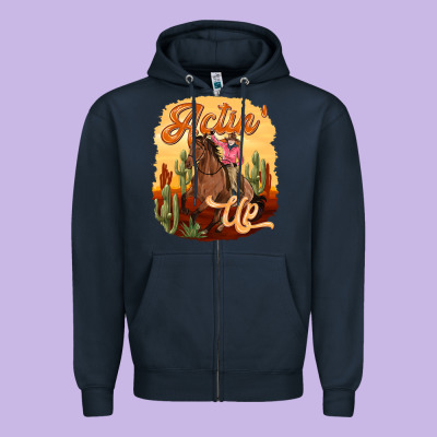 Cowgirl Actin Up Zipper Hoodie Designed By Texasbilliewilder