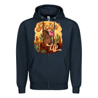 Navy cowgirl actin up Zipper Hoodie - texasbilliewilder