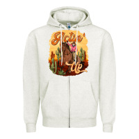 Oatmeal Heather cowgirl actin up Zipper Hoodie - texasbilliewilder