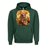 Sports Green cowgirl actin up Zipper Hoodie - texasbilliewilder