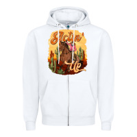 White cowgirl actin up Zipper Hoodie - texasbilliewilder