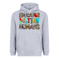 Heather Grey educator of tiny humans Heavyweight Hoodie - Zillion Design Studio