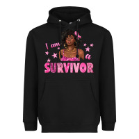 Black I Am a Survivor Breast Cancer with Afro Woman Heavyweight Hoodie - texasbilliewilder