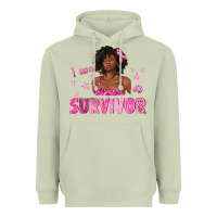 Matcha I Am a Survivor Breast Cancer with Afro Woman Heavyweight Hoodie - texasbilliewilder