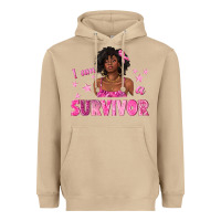 Mushroom I Am a Survivor Breast Cancer with Afro Woman Heavyweight Hoodie - texasbilliewilder
