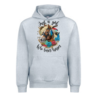 Heather Grey just a girl who loves horses haflinger Urban Hoodie - LillyAllenDesigns