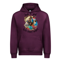 Mauve Wine just a girl who loves horses haflinger Urban Hoodie - LillyAllenDesigns