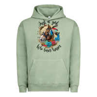 Pigment Oil Green just a girl who loves horses haflinger Urban Hoodie - LillyAllenDesigns