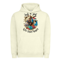 Pigment Pistachio just a girl who loves horses haflinger Urban Hoodie - LillyAllenDesigns