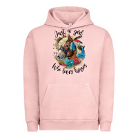 Pigment Salmon just a girl who loves horses haflinger Urban Hoodie - LillyAllenDesigns