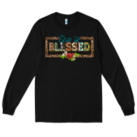Black she is blesssed floral Long Sleeve Tee - BarkalooDesign