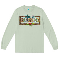 Matcha she is blesssed floral Long Sleeve Tee - BarkalooDesign