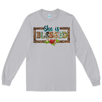 Moon Dust she is blesssed floral Long Sleeve Tee - BarkalooDesign