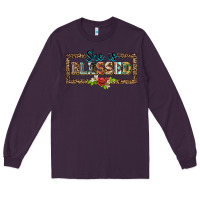 Plum she is blesssed floral Long Sleeve Tee - BarkalooDesign