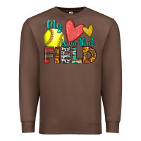 Chestnut my heart is on that field softball Premium Sweatshirt - HRA Design Shop