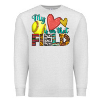Oatmeal Heather my heart is on that field softball Premium Sweatshirt - HRA Design Shop