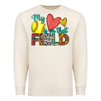 Sandshell my heart is on that field softball Premium Sweatshirt - HRA Design Shop