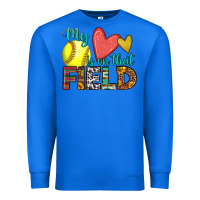 True Royal my heart is on that field softball Premium Sweatshirt - HRA Design Shop