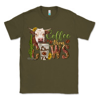 Army Green coffee then cows Classic Tee - texasbilliewilder