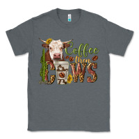 Charcoal Heather coffee then cows Classic Tee - texasbilliewilder