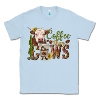 Dusty Blue coffee then cows Classic Tee - texasbilliewilder