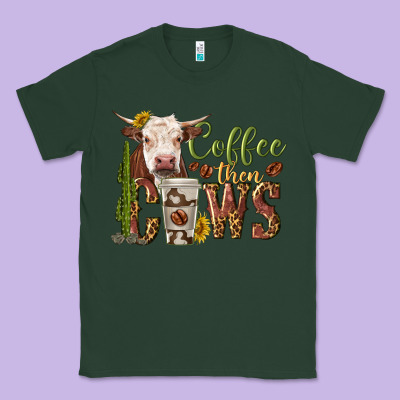 Classic Tee coffee then cows