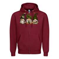 Burgundy army gnomes Zipper Hoodie - Zillion Design Studio