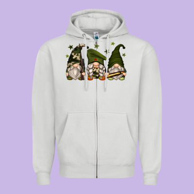 Army Gnomes Zipper Hoodie Designed By Zillion Design Studio