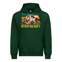 Forest Green free spirit wild heart 3 horses Urban Hoodie - LillyAllenDesigns