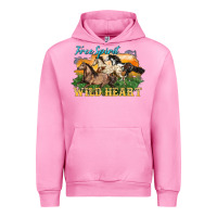 Fuchsia Pink free spirit wild heart 3 horses Urban Hoodie - LillyAllenDesigns