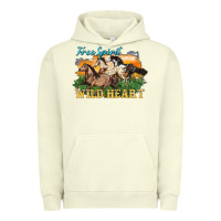 Pigment Pistachio free spirit wild heart 3 horses Urban Hoodie - LillyAllenDesigns