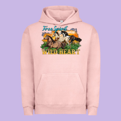 Free Spirit Wild Heart 3 Horses Urban Hoodie Designed By Lillyallendesigns