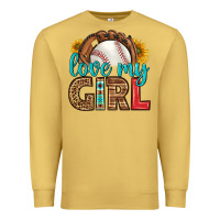 Antique Gold love my girl baseball Premium Sweatshirt - HRA Design Shop