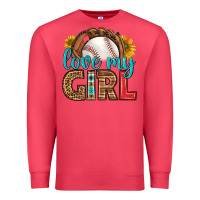 Cardinal love my girl baseball Premium Sweatshirt - HRA Design Shop