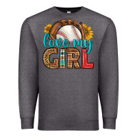 Charcoal Heather love my girl baseball Premium Sweatshirt - HRA Design Shop
