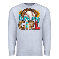 Heather Grey love my girl baseball Premium Sweatshirt - HRA Design Shop