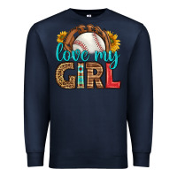 Navy love my girl baseball Premium Sweatshirt - HRA Design Shop