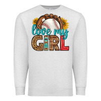 Oatmeal Heather love my girl baseball Premium Sweatshirt - HRA Design Shop