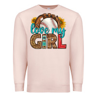 Pale Pink love my girl baseball Premium Sweatshirt - HRA Design Shop